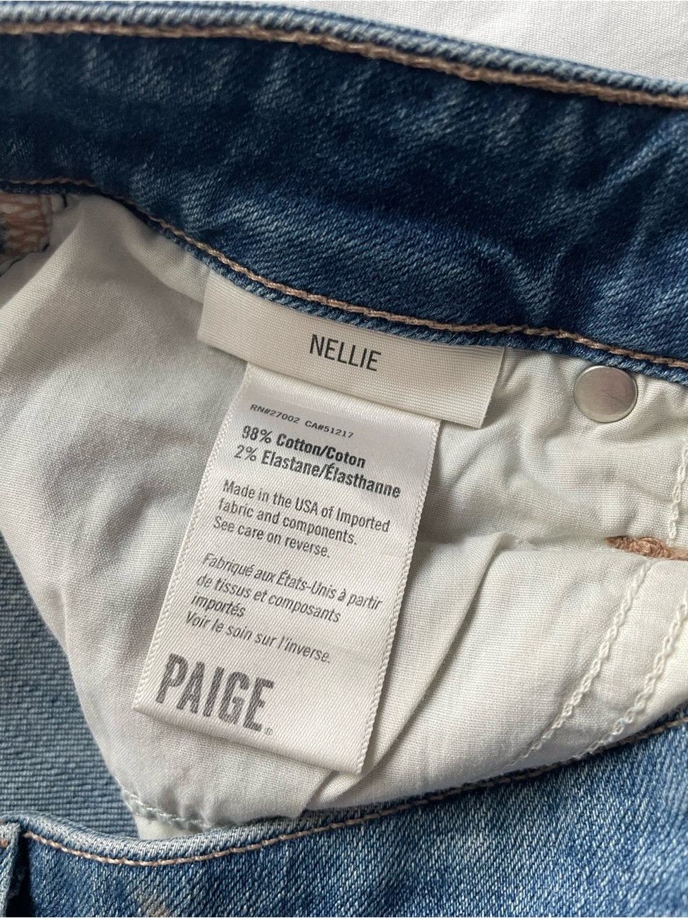 Paige Nellie Wide Leg Cropped Culotte Jeans 26 Effie Blue Casual Classic Chic - Picture 8 of 12